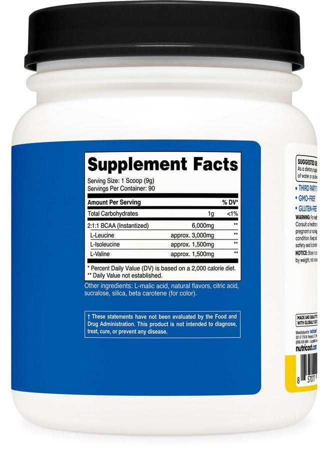 Nutricost BCAA Powder (Pineapple, 90 Servings) - Optimal 2:1:1 Ratio - Image 5