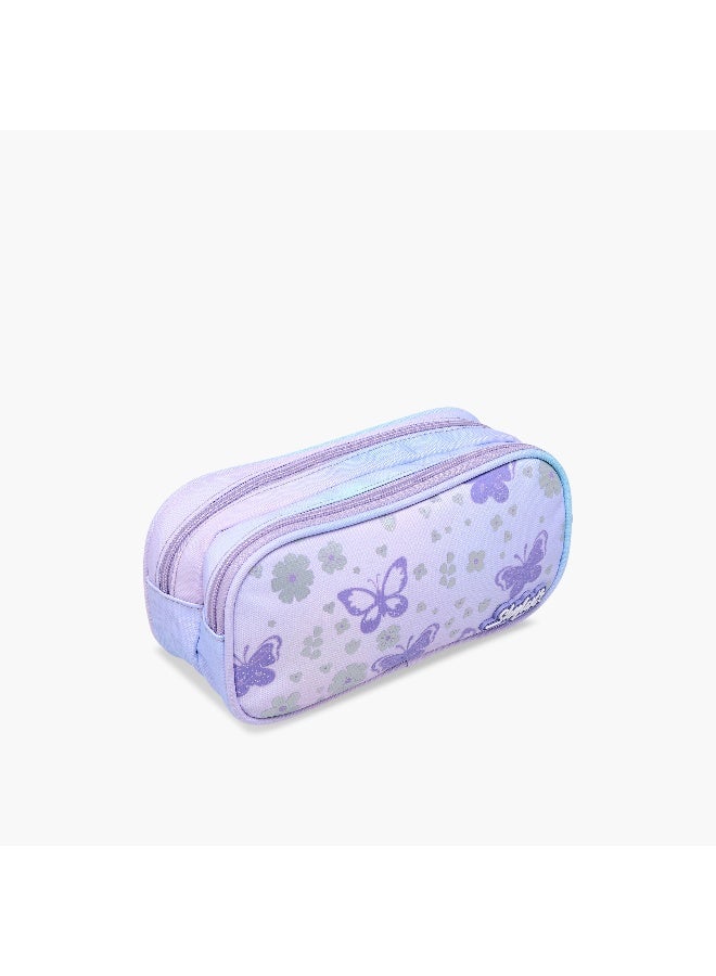 Skylar Butterfly Print Pencil Pouch for Girls - Image 2