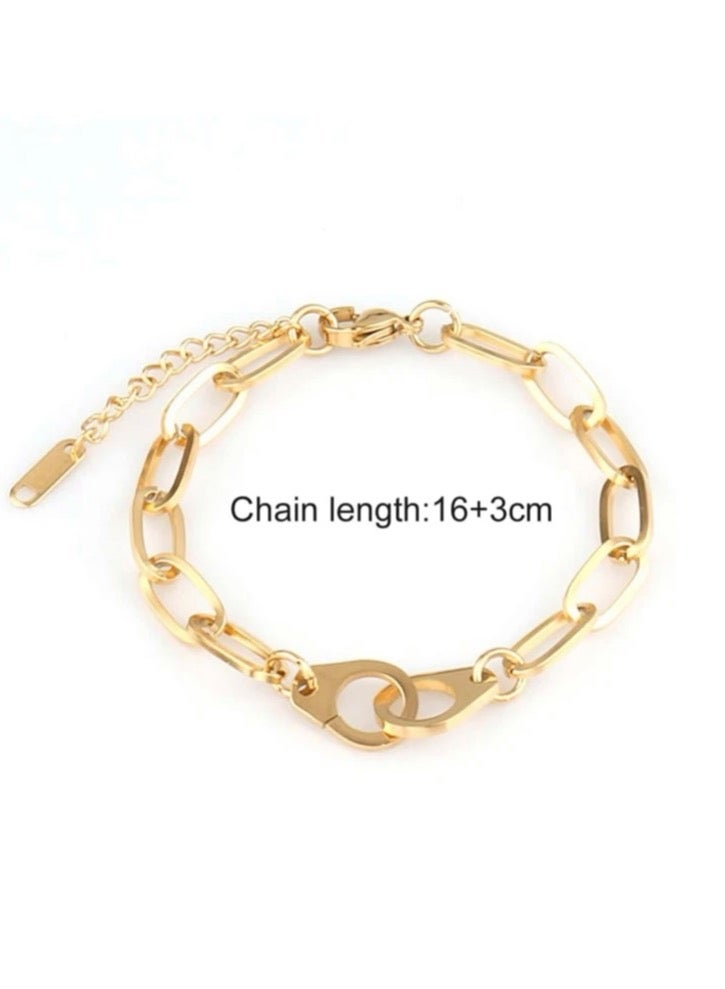 بلو لاين اسوارة نسائية أنيقة من الاستانلس ستيل مطلية باللون الذهبي عيار 18 - Image 5