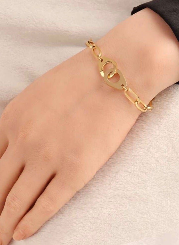 بلو لاين اسوارة نسائية أنيقة من الاستانلس ستيل مطلية باللون الذهبي عيار 18 - Image 3