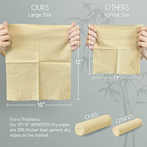 WOWOTEX Bamboo Rayon Disposable Face Towel Biodegradable Large Dry Face Wipes 240 Count / 4 Boxes Extra Thick Soft Clean Facial Towels for Sensitive Skin, Makeup Removing, Facial Cleansing, Nursing - Image 2