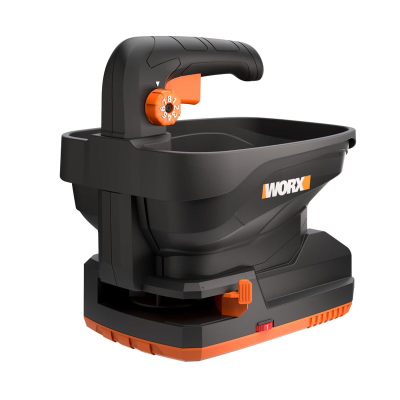 WORX 20V Cordless Seed Spreader 6-Speeds 5-Ft. Max Distance, Fertilizer Spreaders 8 Flow-Rate Settings, Broadcast Spreader Easier Than Hand Spreaders for Lawns WG869.9 â€“ Tool Only - Image 1