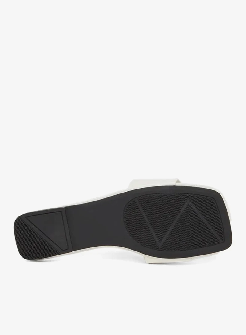 Take Two  White Slip On Flat Slides for Women | Best Price UAE