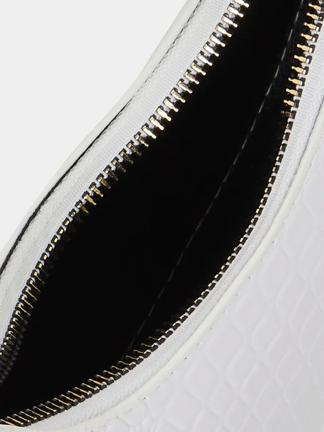 Styli Styli White Croco Shoulder Bag
