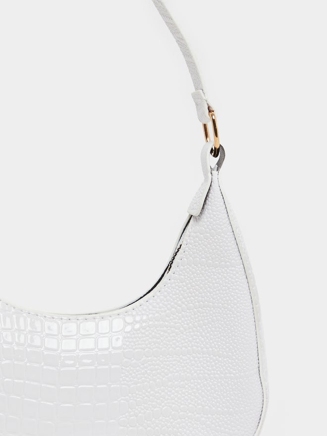 Styli Styli White Croco Shoulder Bag  - Image 3