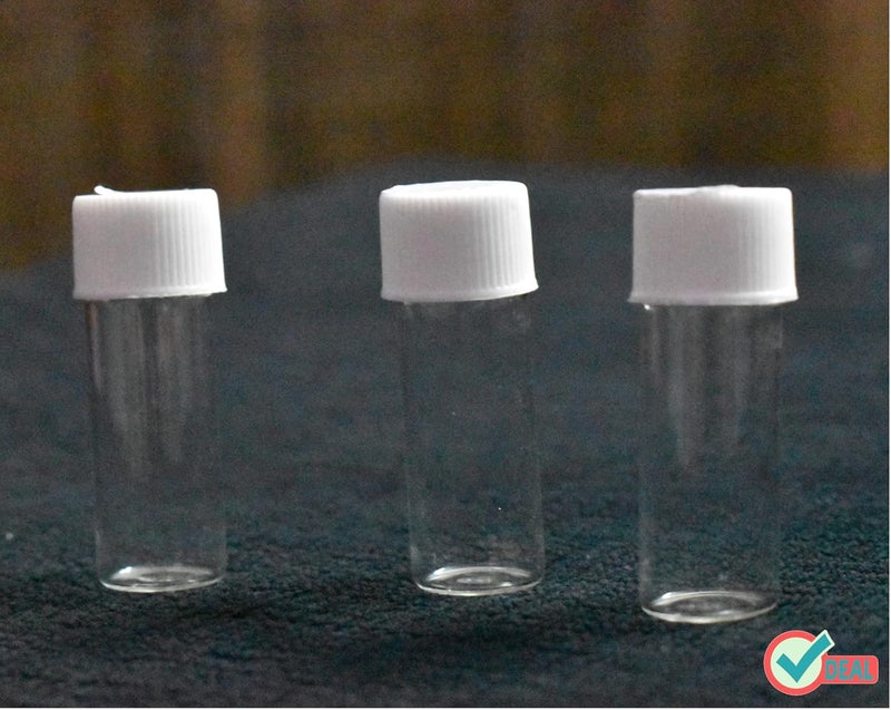 Ritedeal 3ml glass vial glass bottles transparent quality glass bottles with white screw caps 144 bottles per box package Qty 1 - Image 2