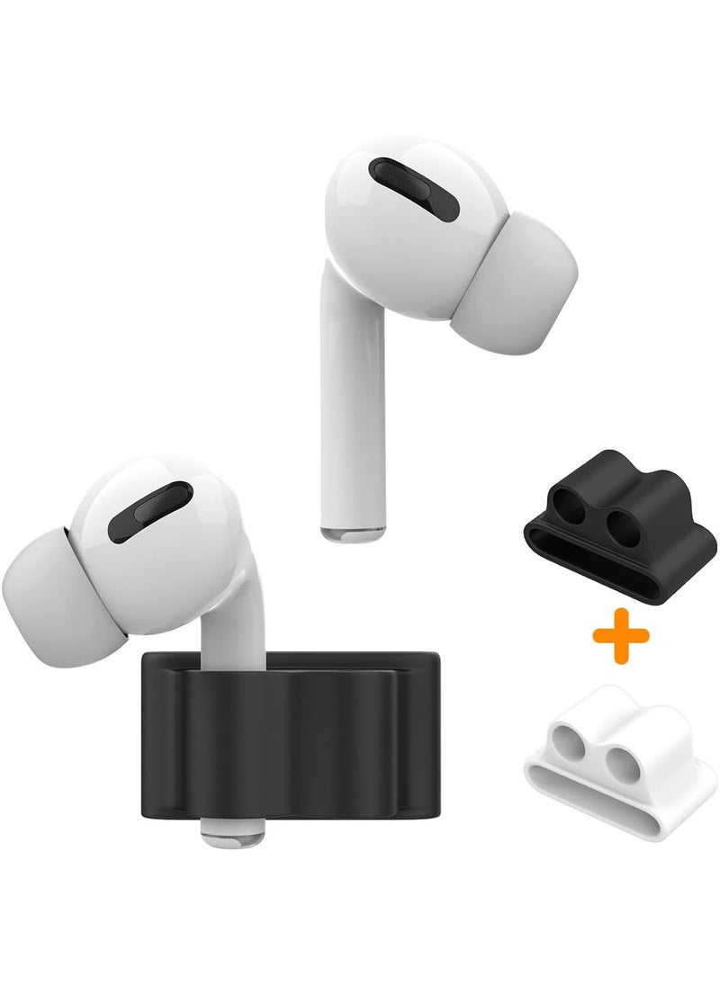 iKammo AntiLost Silicone Watch Strap Holder for AirPod Pro 2AirPod 3 2 1 Airpod Watch Band Holder Airpod Accessories Holder for Sports Exercise WorkingBlackWhite  - Image 1