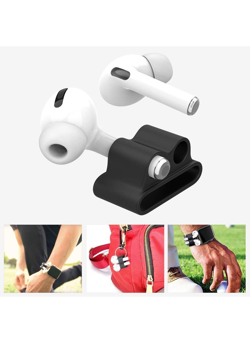 iKammo AntiLost Silicone Watch Strap Holder for AirPod Pro 2AirPod 3 2 1 Airpod Watch Band Holder Airpod Accessories Holder for Sports Exercise WorkingBlackWhite  - Image 3