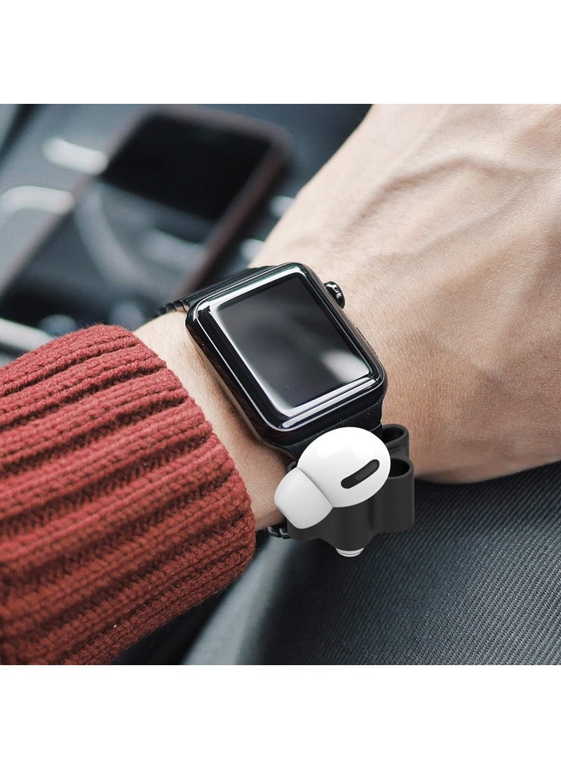 iKammo AntiLost Silicone Watch Strap Holder for AirPod Pro 2AirPod 3 2 1 Airpod Watch Band Holder Airpod Accessories Holder for Sports Exercise WorkingBlackWhite  - Image 4