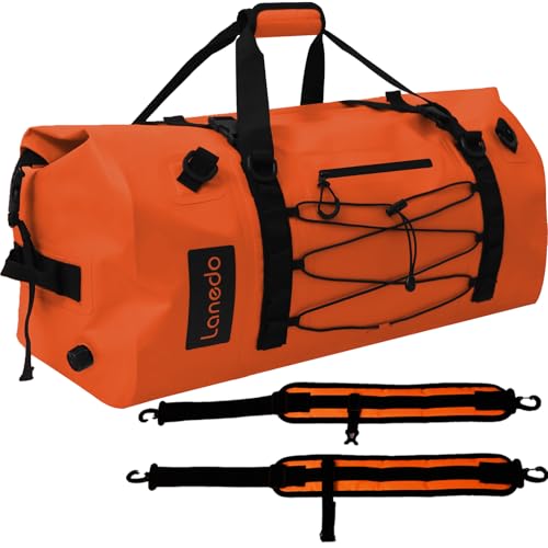 Lanedo 80L Dry Bag Large Waterproof Bag Roll-Top Heavy Duty Fishing Duffel Bag with Durable Straps & Handles for Kayaking Paddle boarding Boating Rafting Fishing Canoeing Camping (ORANGE) - Image 1