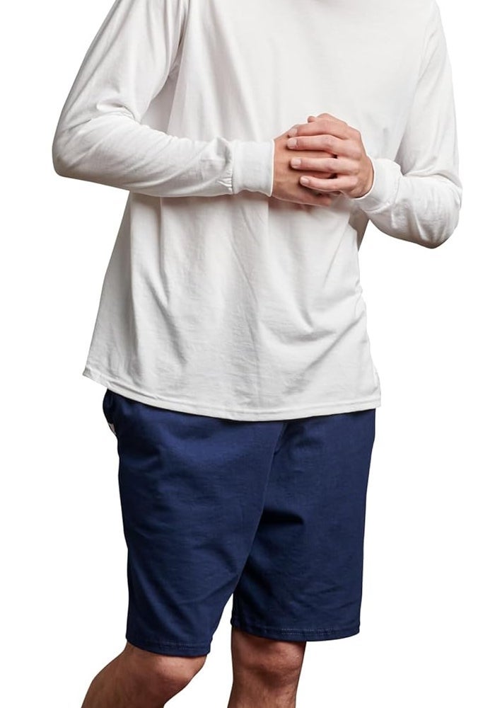 Russell Athletic Men's Basic Cotton Jersey Shorts with Pockets - Navy - Image 2