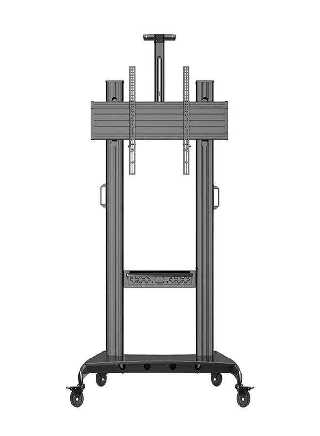 Skill Tech SH 1800 100 B Universal Height Adjustable Rolling TV Stand for 60–120 Inch Screens, VESA 1000x600mm, Max Load 135kg – Mobile TV Stand with Adjustable Height  Black - Image 1