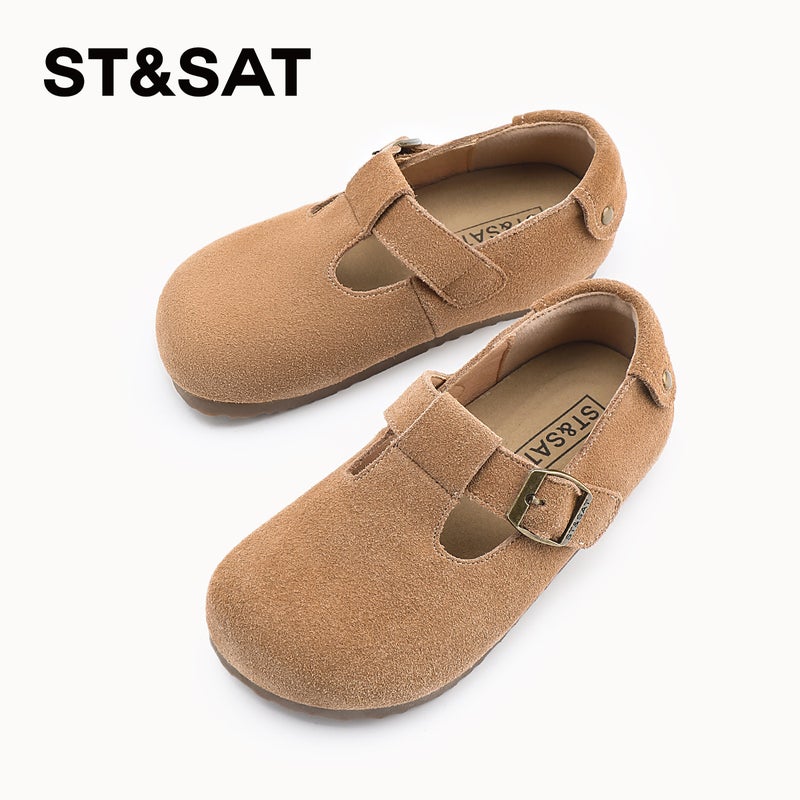 Saturday Children'S Shoes Children'S Birkenstock Shoes 2025 Spring New Easiest For Match Casual Small Leather Shoes Soft Sole Girls' Shoes - Image 5