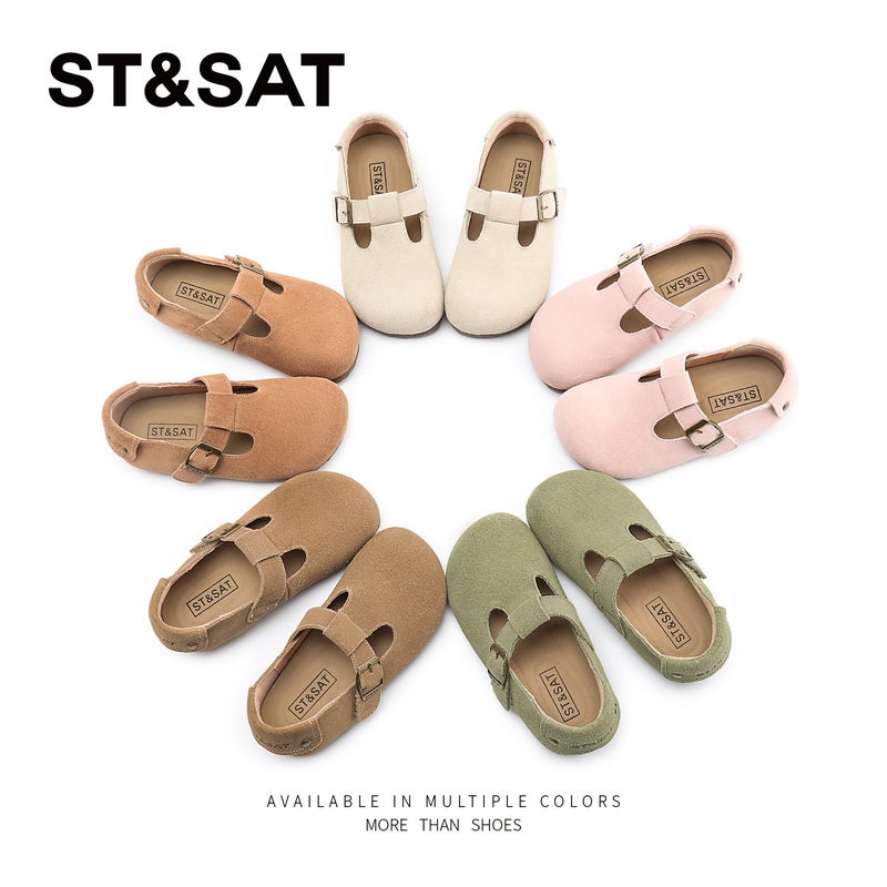 Saturday Children'S Shoes Children'S Birkenstock Shoes 2025 Spring New Easiest For Match Casual Small Leather Shoes Soft Sole Girls' Shoes - Image 4