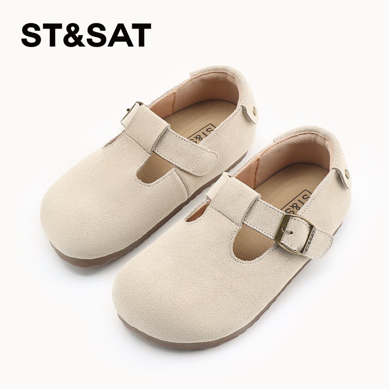 Saturday Children'S Shoes Children'S Birkenstock Shoes 2025 Spring New Easiest For Match Casual Small Leather Shoes Soft Sole Girls' Shoes - Image 3