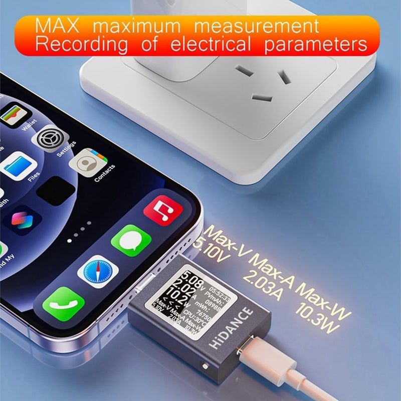 PD3 1 Digital Display DC Voltage Ammeter Power Meter Type C Charging Tester - Image 5