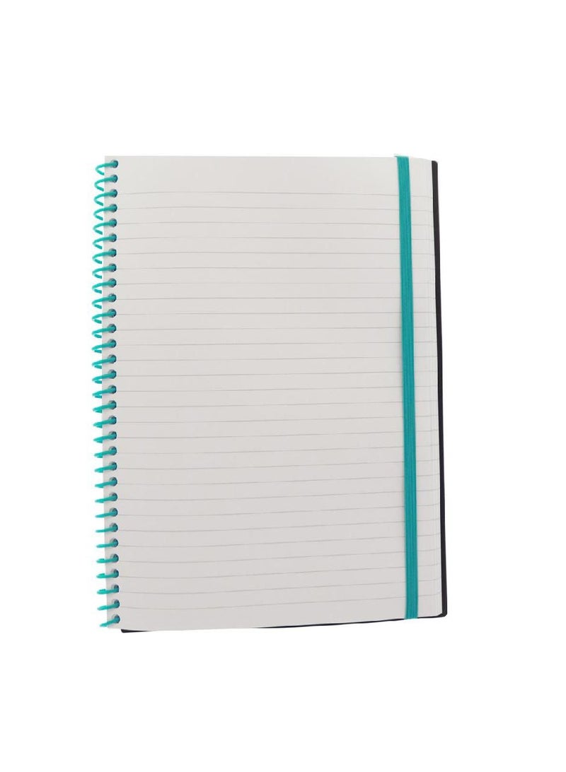 روكو دفتر ملاحظات كلاسيكي لون أزرق مائي حلزوني مع شريط مطاطي (٥٨٠ ورقة) - Image 2