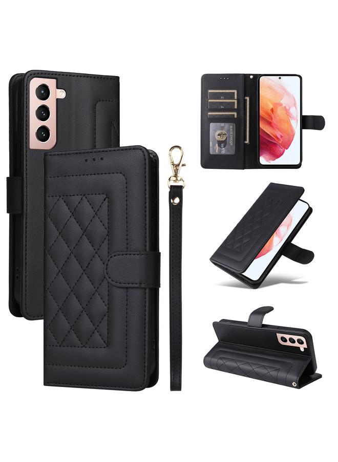 S-TOP Case For Samsung Galaxy S21 5G Diamond Lattice Leather Flip Phone Case - Image 1