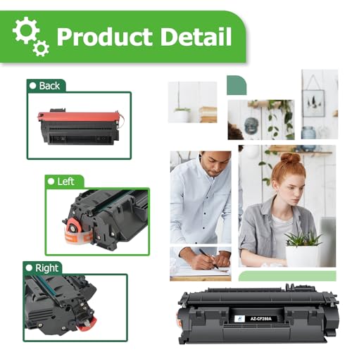 Aztech CF280A 80A Toner Cartridge Black M401dn Compatible for HP 80A CF280X 80X CF280A for HP LaserJet Pro 400 M401n M401dn MFP M425dn M401dne M401dw M425dw M401 M425 Printer Ink (2-Pack) - Image 5