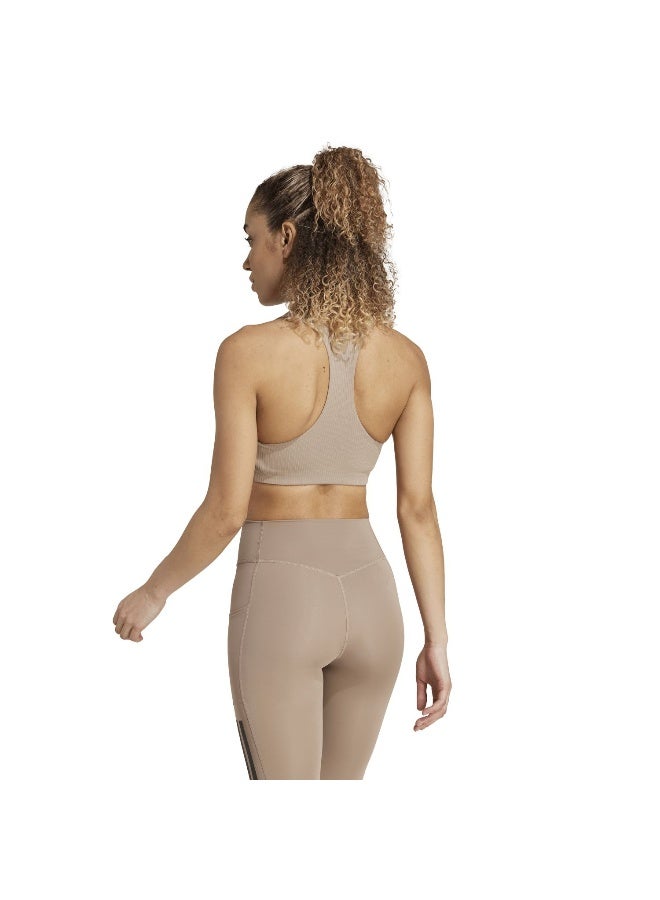 Adidas Adidas Pwi Rib Ms Brown Workout Bra - Medium Support Bra For Women - Image 4