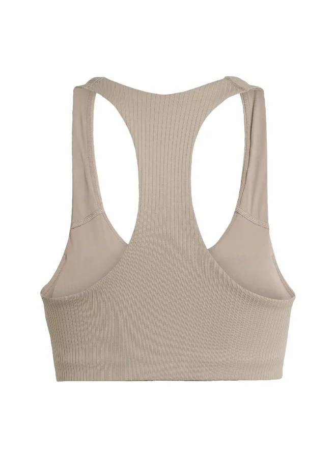 Adidas Adidas Pwi Rib Ms Brown Workout Bra - Medium Support Bra For Women