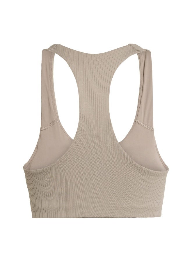 Adidas Adidas Pwi Rib Ms Brown Workout Bra - Medium Support Bra For Women - Image 2