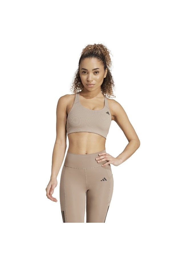 Adidas Adidas Pwi Rib Ms Brown Workout Bra - Medium Support Bra For Women - Image 3