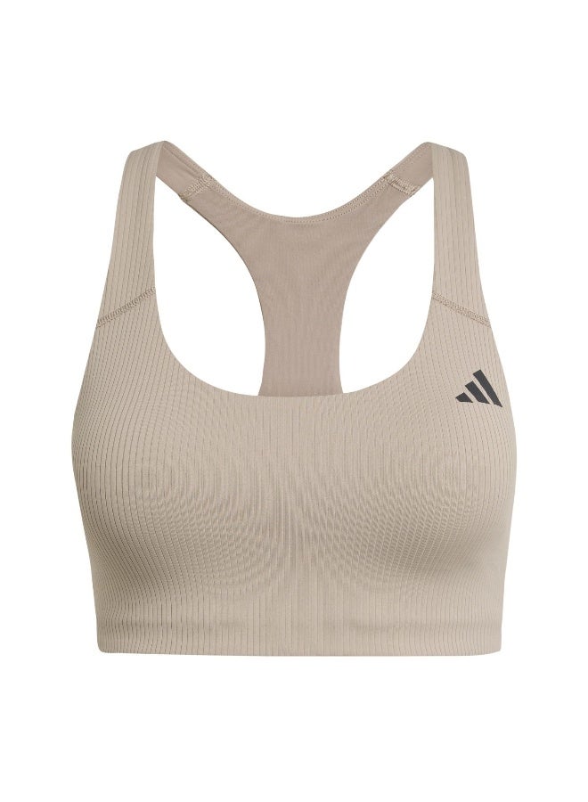 Adidas Adidas Pwi Rib Ms Brown Workout Bra - Medium Support Bra For Women - Image 1