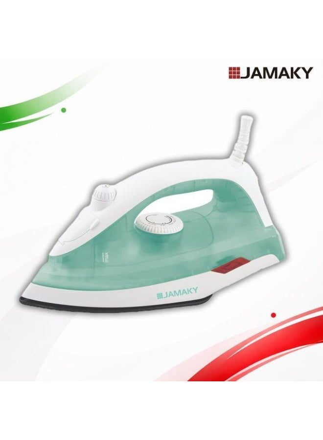 Jamaky Steam iron with water tank and temperature control – 1800W power – Model JMK1002 - Image 1