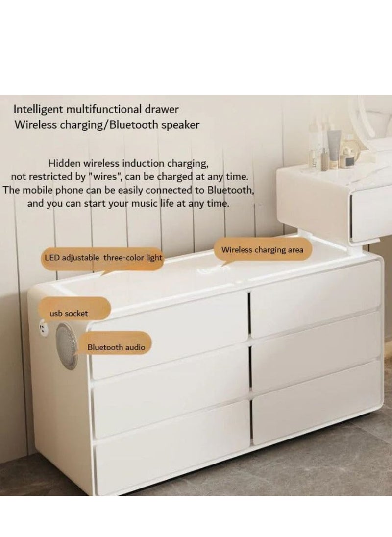 Cool Baby COOLBABY Smart Vanity Dressing Table with LED lighted MakeupMirror and Smart Side Cabinet  - Image 2