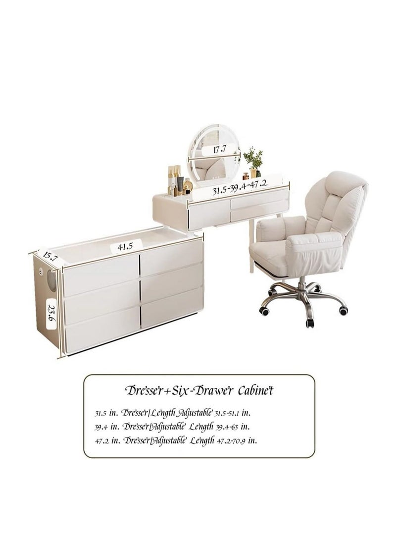 Cool Baby COOLBABY Smart Vanity Dressing Table with LED lighted MakeupMirror and Smart Side Cabinet  - Image 3