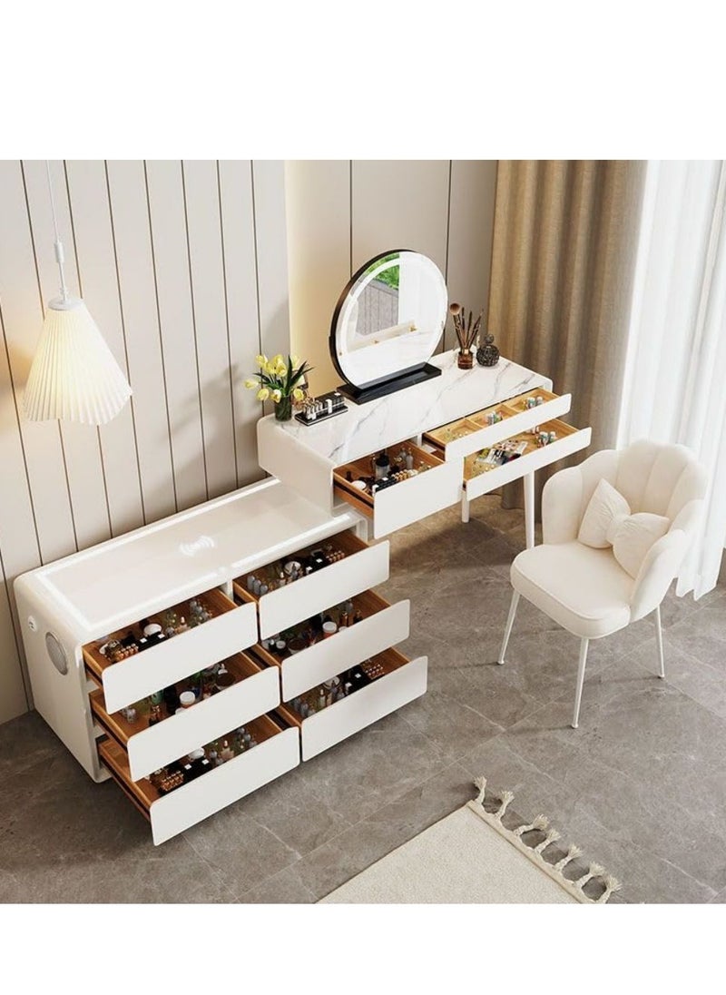 Cool Baby COOLBABY Smart Vanity Dressing Table with LED lighted MakeupMirror and Smart Side Cabinet  - Image 1