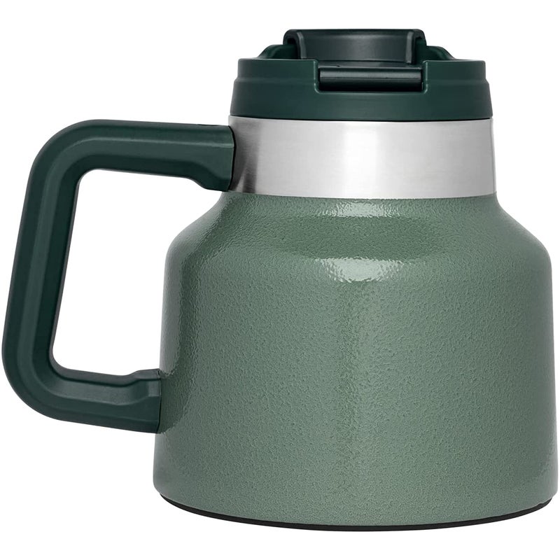 Stanley The Tough-To-Tip Admiral's Mug Hammertone 20OZ - Non-Spill Coffee Mug, Durable Design for Busy Mornings and Office Hours - Hammertone Green - Image 2