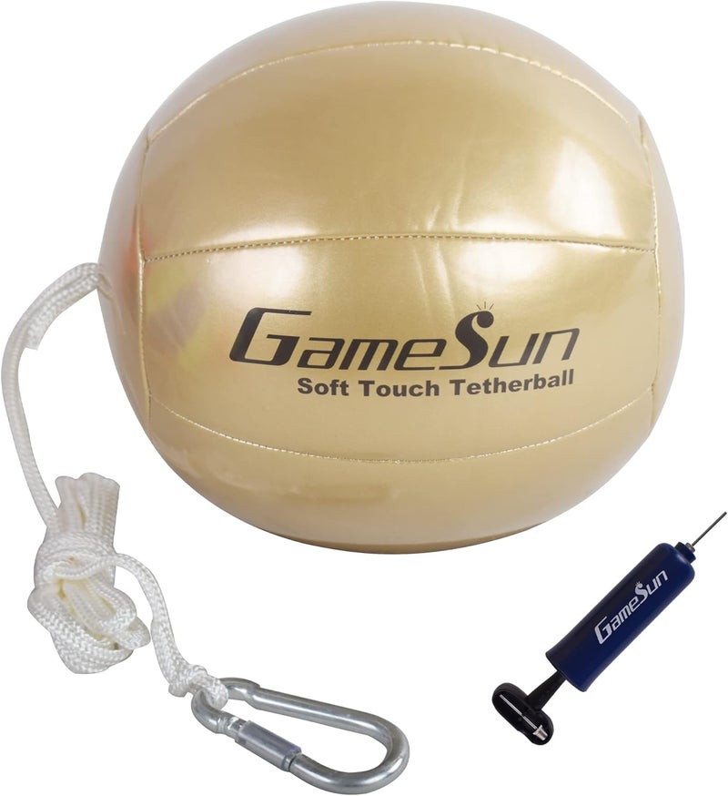 GAMESUN Tetherball and Rope,Full-Size Soft Touch, Portable Tetherballs with Soft Rope - Great Outdoor Game for Kids - Image 1