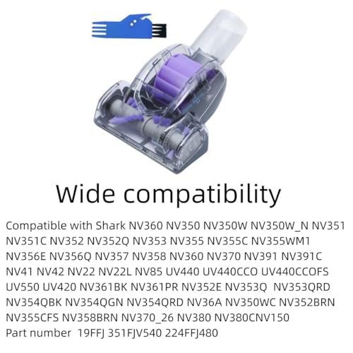 Hcxvtyx Upgraded Pet Hair Power Brush Tool Attachment for Shark Navigator LiftAway Deluxe Upright NV360 NV350 NV352 NV356E NV370 NV22L UV420 UV410 UV440 Vacuum Replacement Parts Numbers 119FFJ Purple - Image 3