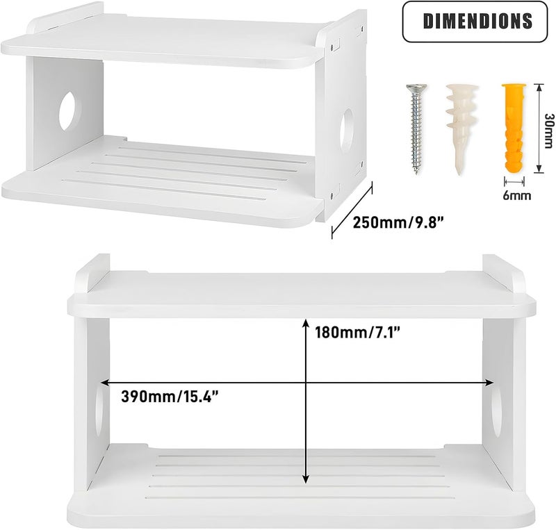 BEARUT Projector ShelfProjector Wall Mount Floating Shelf Projector StandProjector Rack HolderProjector MountRouter Shelf Storage Box Modem Xbox Series PS5 PS4 Solid Wood - Image 3