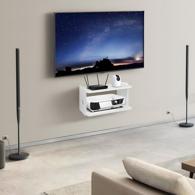 BEARUT Projector ShelfProjector Wall Mount Floating Shelf Projector StandProjector Rack HolderProjector MountRouter Shelf Storage Box Modem Xbox Series PS5 PS4 Solid Wood - Image 4