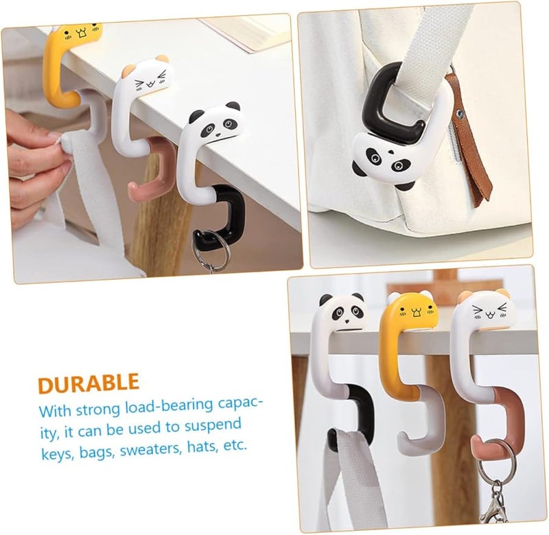 4 حزمة من خطاف حقيبة المدرسة الأسود، سلسلة أمان، حامل حقيبة للمكتب، حامل حقيبة الظهر للطاولة - Image 5