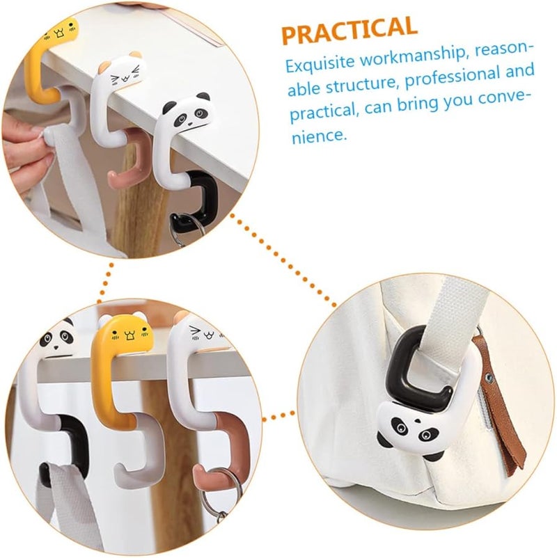 4 حزمة من خطاف حقيبة المدرسة الأسود، سلسلة أمان، حامل حقيبة للمكتب، حامل حقيبة الظهر للطاولة - Image 3