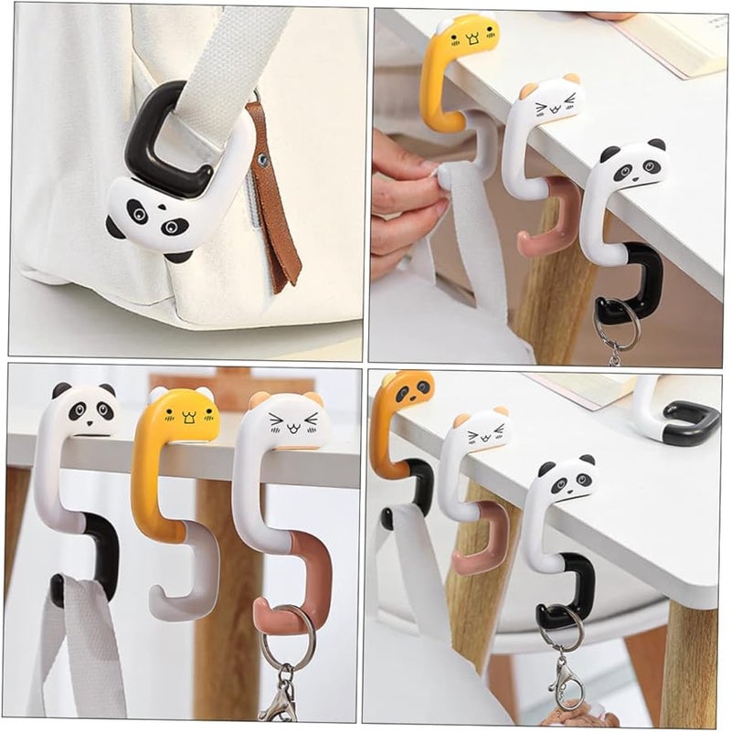 4 حزمة من خطاف حقيبة المدرسة الأسود، سلسلة أمان، حامل حقيبة للمكتب، حامل حقيبة الظهر للطاولة - Image 4