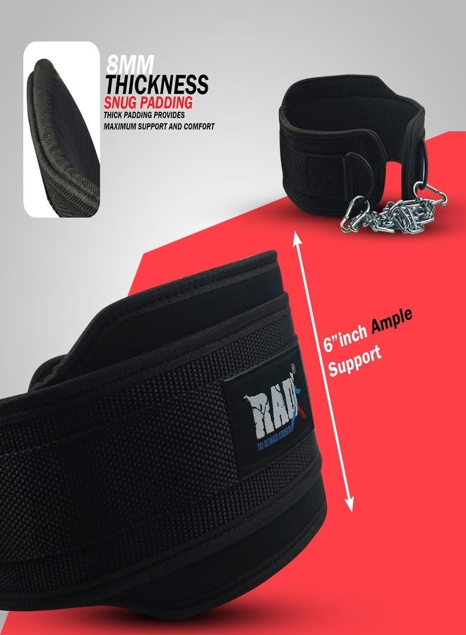 RAD Weighted Dip Belt for Men Comfortable Material Neoprene & Nylon Weight Pullups Squat Belt with Chain Weight Lifting Waist Dipping Belt for Workout - Image 4