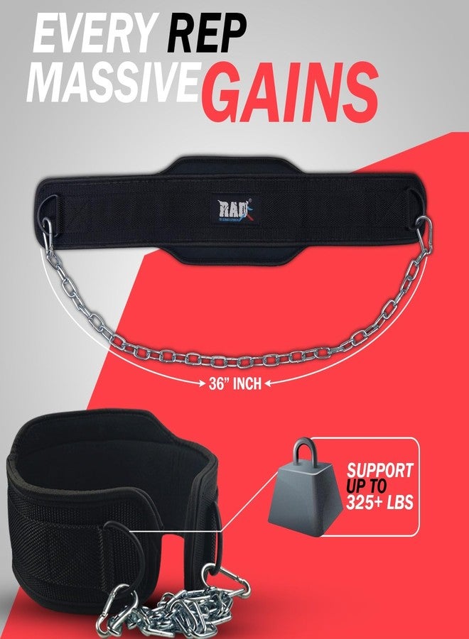 RAD Weighted Dip Belt for Men Comfortable Material Neoprene & Nylon Weight Pullups Squat Belt with Chain Weight Lifting Waist Dipping Belt for Workout - Image 3
