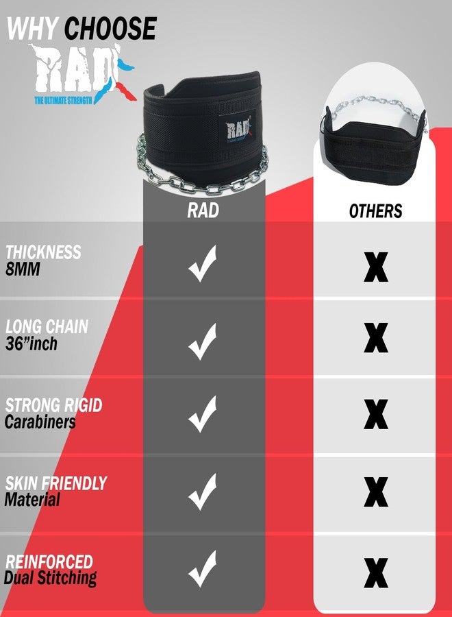 RAD Weighted Dip Belt for Men Comfortable Material Neoprene & Nylon Weight Pullups Squat Belt with Chain Weight Lifting Waist Dipping Belt for Workout - Image 5