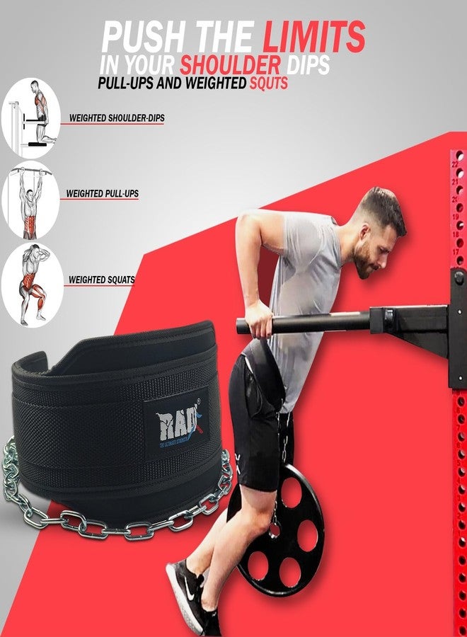 RAD Weighted Dip Belt for Men Comfortable Material Neoprene & Nylon Weight Pullups Squat Belt with Chain Weight Lifting Waist Dipping Belt for Workout - Image 2