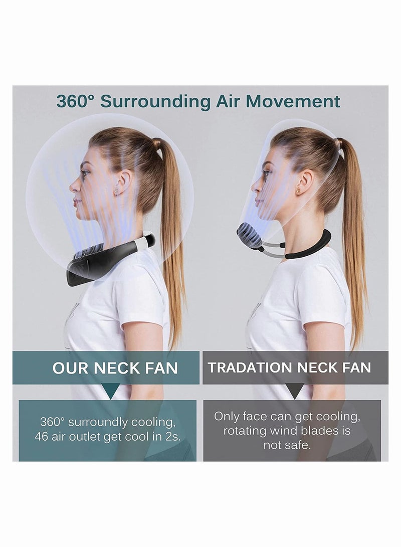 SYOSI Neck Fan Air Conditioner Personal Bladeless 360 Degree Cooling 3 Speed Low Noise Lightweight Hands Free Wearable for Indoor Outdoor Long Use Time - Image 2