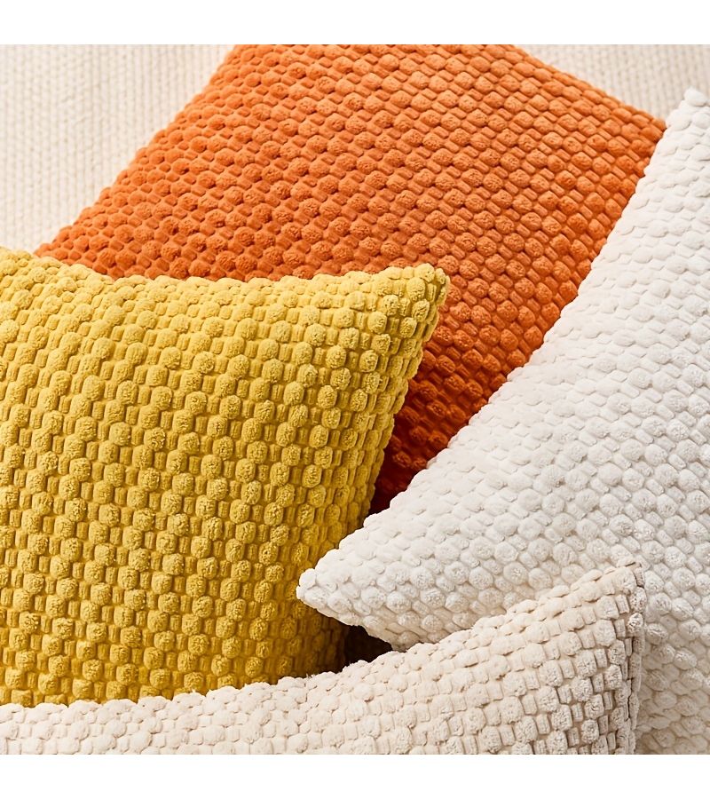 Corduroy Two Piece Set Hot Selling Bubble Particle Pillow Covers 40x40cm 16x16 Inch Orange Premium Feel Home Use For Sofa Bedroom Cushions Pillow Inserts Not Included - Image 5