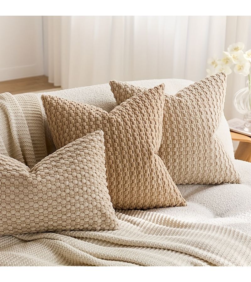 Corduroy Two Piece Set Hot Selling Bubble Particle Pillow Covers 40x40cm 16x16 Inch Orange Premium Feel Home Use For Sofa Bedroom Cushions Pillow Inserts Not Included - Image 4