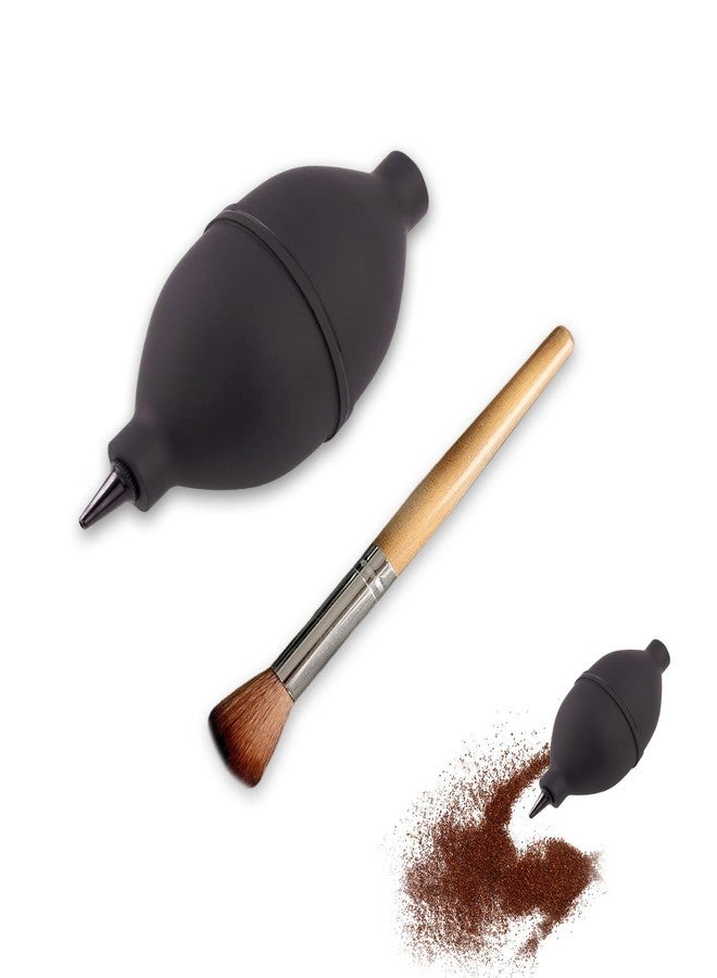 YAFIYGI 2 Pack Coffee Grinder Brush Tool Set Espresso Cleaner Manual Air Blower Tool for Camera Dust Walnut Wood Handle Barista Portable Filter Cleaning Accessories Espresso Rocket Tools - Image 1