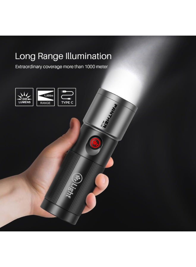 Mr. Light Mr. Light PANTHER Portable Flashlight With 1245 Lumens With Zooming Function , 6000 mAh Battery. L53 - Image 4
