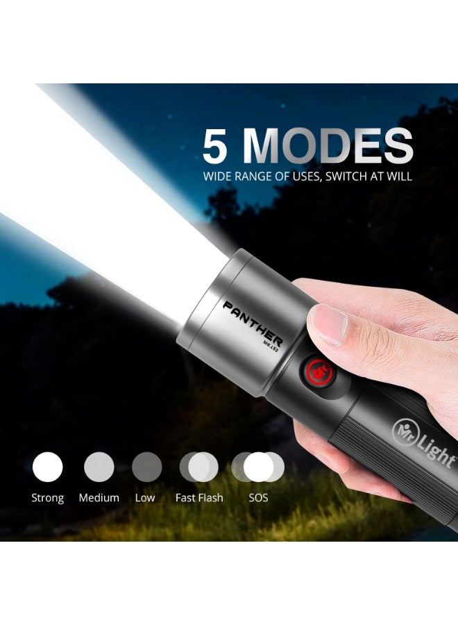 Mr. Light Mr. Light PANTHER Portable Flashlight With 1245 Lumens With Zooming Function , 6000 mAh Battery. L53 - Image 5